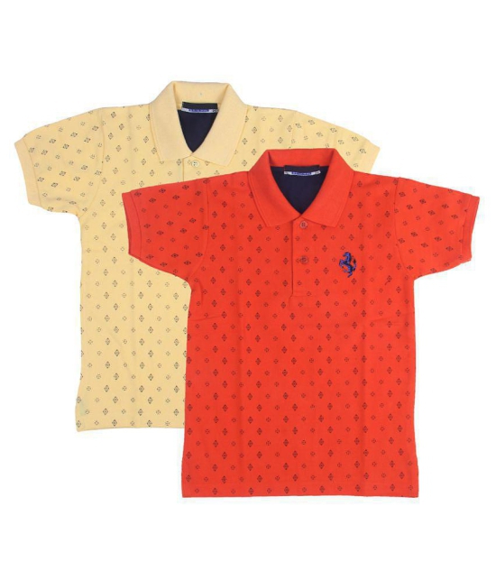 Neuvin Printed Cotton Polo T Shirts for Boys (Pack of 2) - None