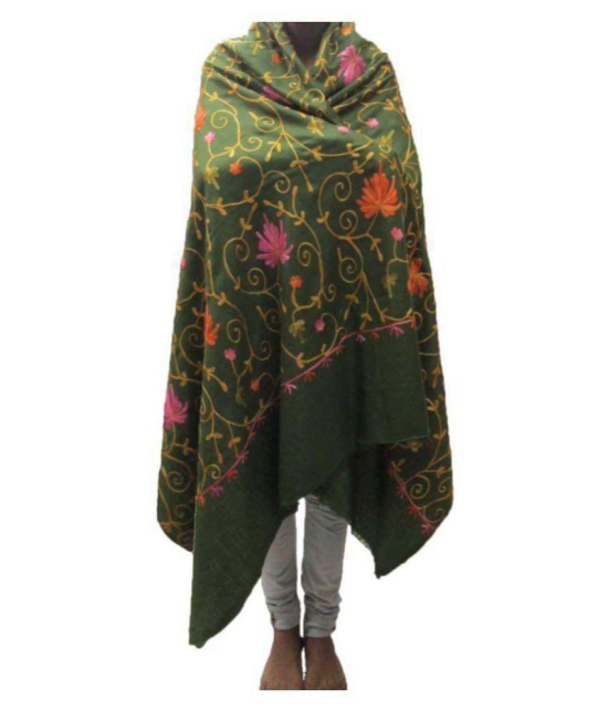 KASHMIRI Green Ari Embroidery Shawl