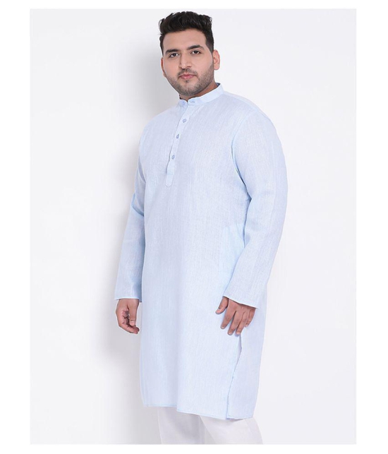 Hangup Blue Linen Kurta - None