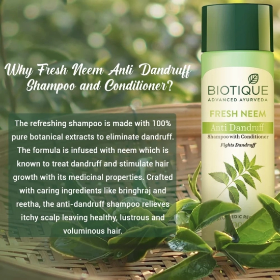 Biotique Fresh Neem Anti Dandruff Shampoo & Conditioner 120ml