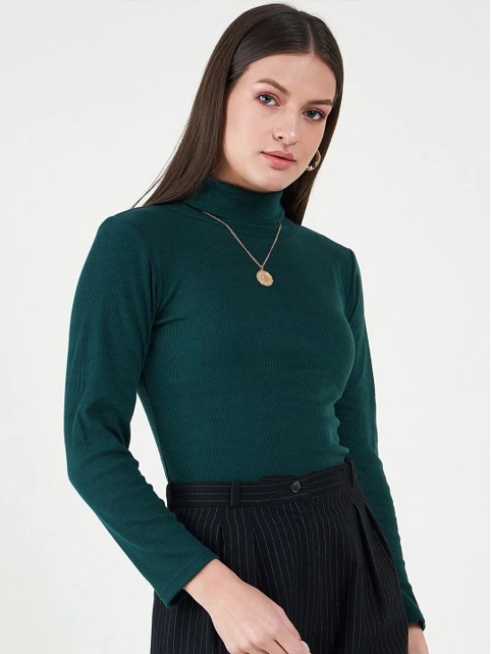 Long Sleeves Turtle Neck Cotton Fitted Top