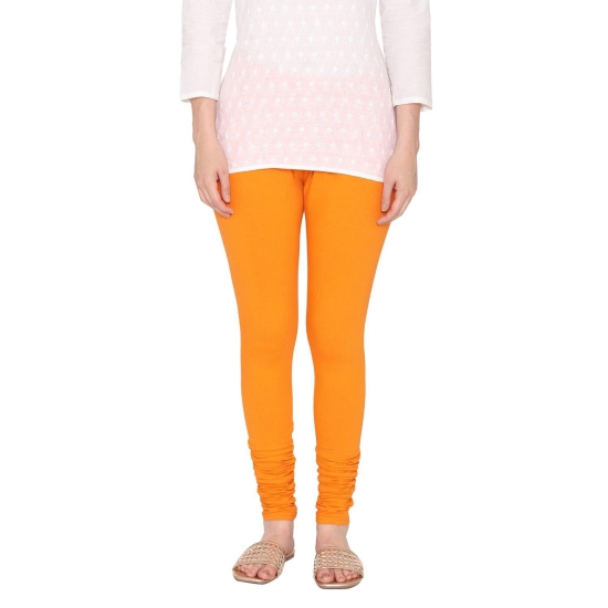 Women's Cotton Churidar leggings (Free Size) - Vibrant Orange