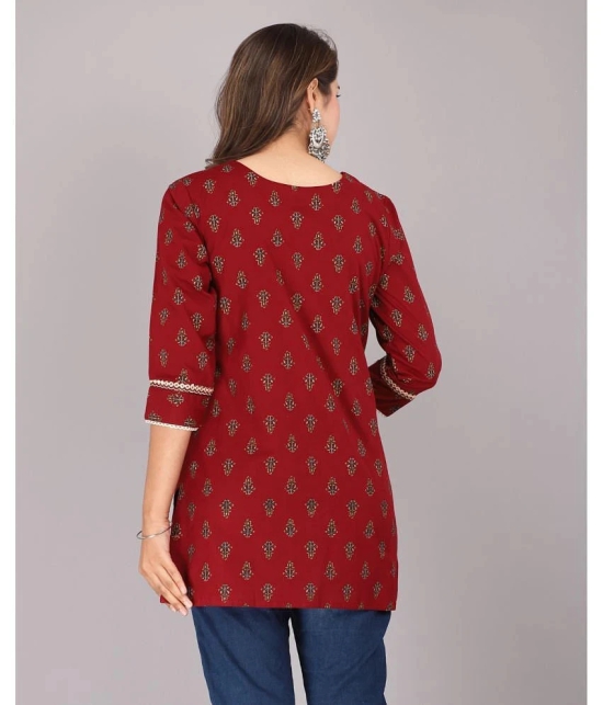 JC4U Rayon Printed Straight Womens Kurti - Maroon ( Pack of 1 ) - None