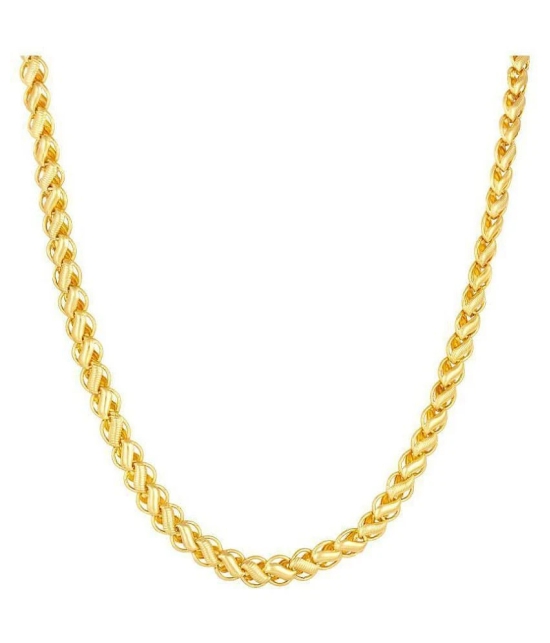 MFJ Fashion Traditional Brass 1 Gram Gold Plated Fancy Hand Made Link Chain For Mens - None