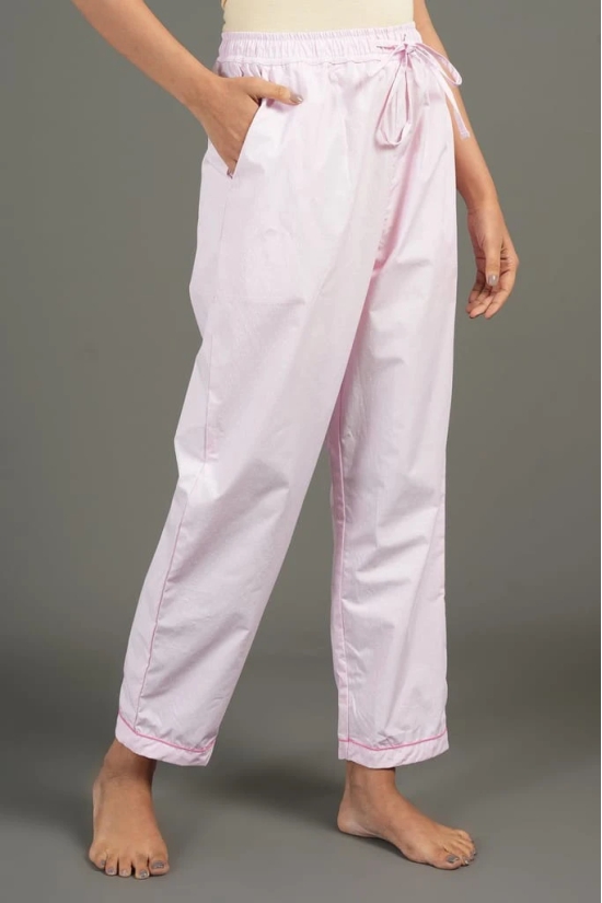 BREATHABLES Women Cotton Nightsuit Shirt and Pants Co-ord Set 3/4 Sleeve Notched Collar Comfort Loose Fit Pink(Night Wear | Co-ord set | Lounge Wear Set)