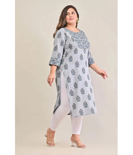 Swasti - Grey 100% Cotton Womens Straight Kurti ( Pack of 1 ) - None