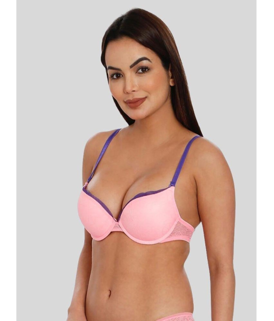 ILRASO - Pink Elastane Lightly Padded Women's Push Up Bra ( Pack of 1 ) - None