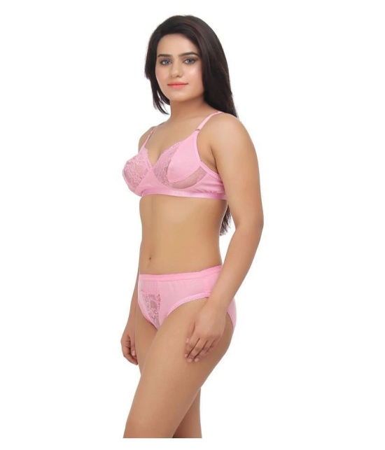 TCG Pink Lace Bra & Panty Set - 32