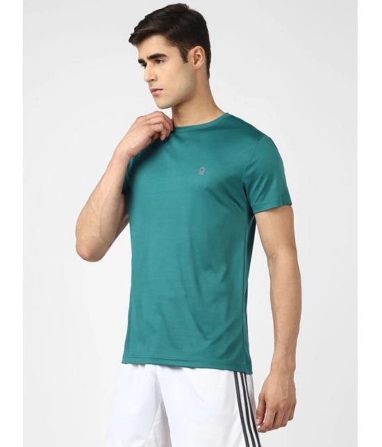 UrbanMark Men Regular Fit Quick Dry Sports Round Neck Half Sleeves T Shirt-Teal - None