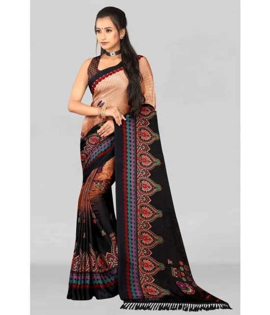 LEELAVATI - Brown Crepe Saree With Blouse Piece ( Pack of 1 ) - Brown