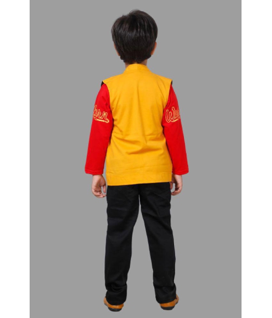 DKGF Fashion - Yellow Cotton Blend Boys Shirt & Pants ( Pack of 1 ) - None