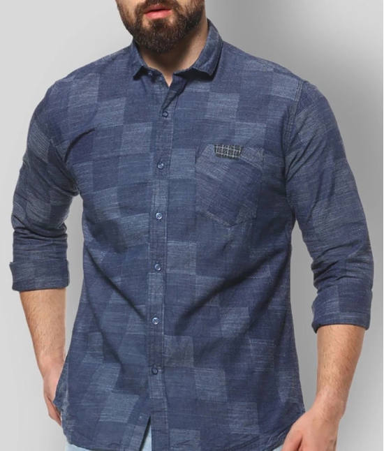 Campus Sutra Cotton Regular Fit Checks Full Sleeves Mens Casual Shirt - Blue ( Pack of 1 ) - None