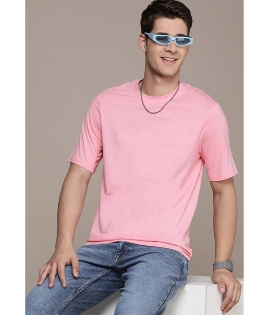 AKTIF Cotton Oversized Fit Printed Half Sleeves Mens T-Shirt - Pink ( Pack of 1 ) - None