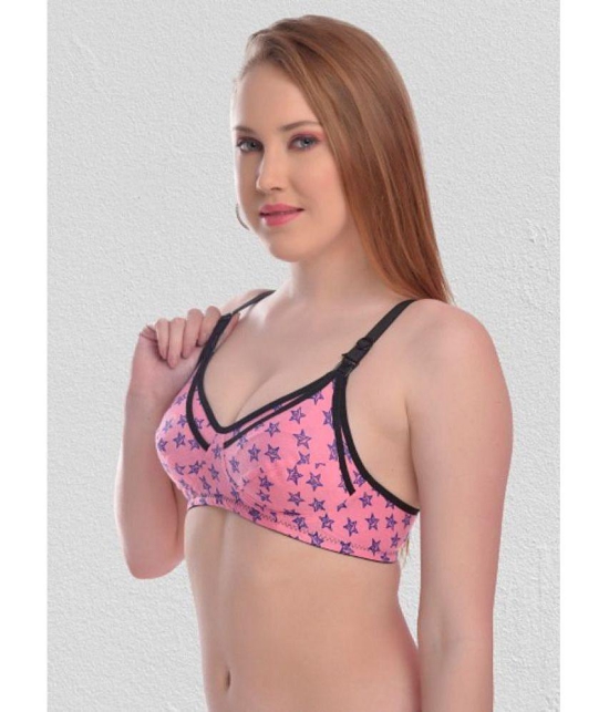 Zourt - Pink Cotton Printed Women's Maternity Bra ( Pack of 1 ) - 38B