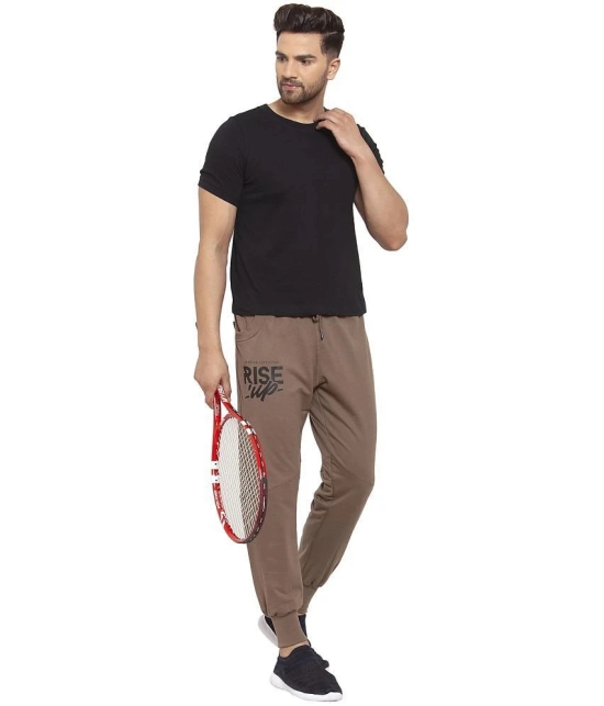 Uzarus Brown Cotton Plain Joggers - None