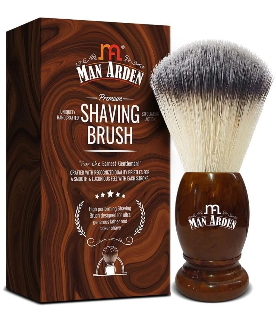 Man Arden Vintage Finish Premium Shaving Brush With Ultra Soft & Absorbent Bristles & Long Handle | Cruelty Free | For A Smooth Shave