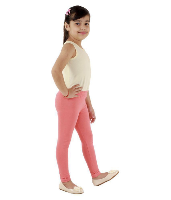 Kids Cave - Orange Cotton Blend Girls Leggings ( Pack of 1 ) - None