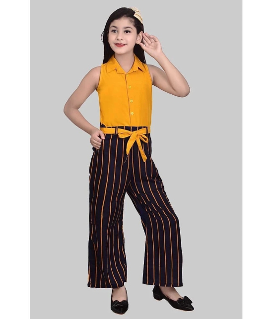 Arshia Fashions - Yellow Cotton Blend Girls Jumpsuit ( Pack of 1 ) - None