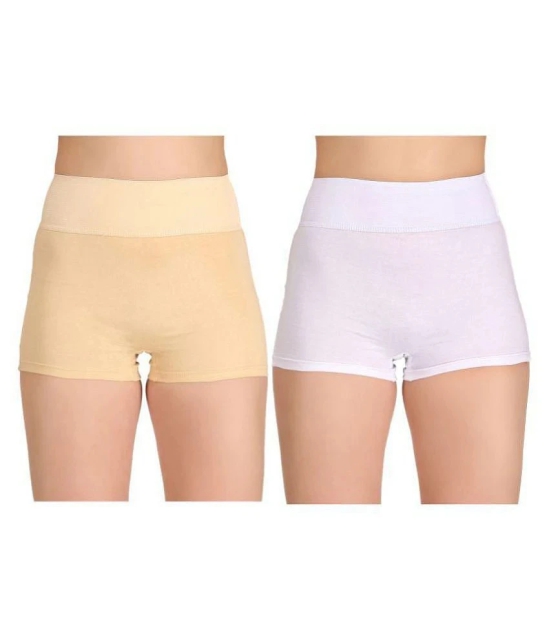 Selfcare - Multicolor Cotton Solid Womens Boy Shorts ( Pack of 2 ) - S