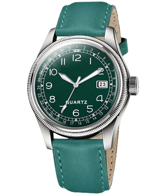 Newman Green Leather Analog Mens Watch