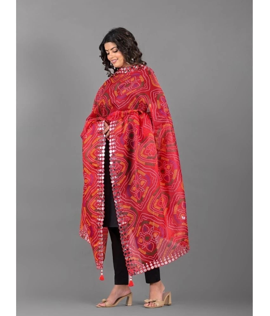 Apratim Red Cotton Blend Womens Dupatta - ( Pack of 1 ) - Red