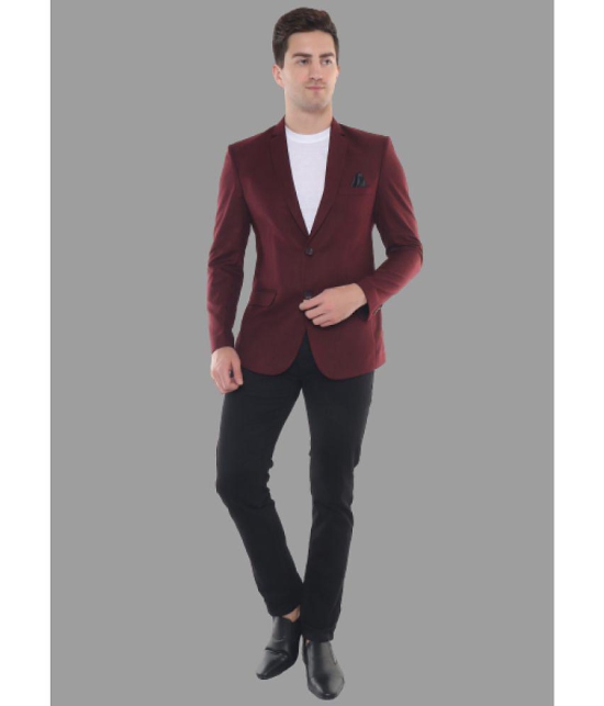 DKGF Fashion - Maroon Polyester Regular Fit Mens Blazer ( Pack of 1 ) - None