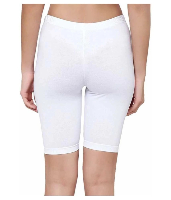 Super Girl White Cycling Sports Shorts Pack of 3 - None