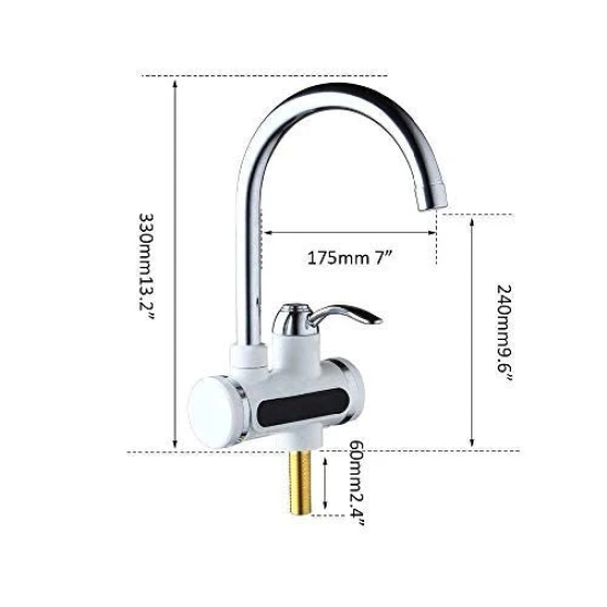 hot water tape Instant Heating Electric Water Heater Faucet Tap Kitchen Bathroom Digital Display with shower head || ABS Body- Shock Proof