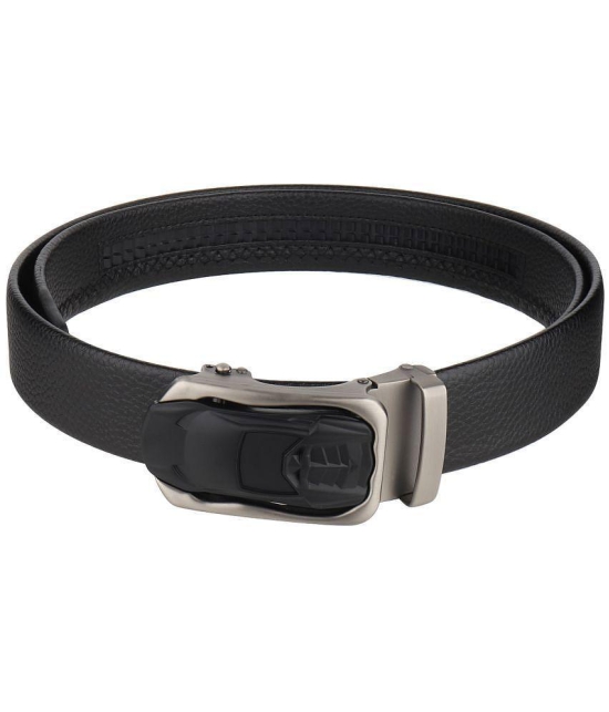 Zacharias - Black Leather Men's Casual Belt ( Pack of 1 ) - None