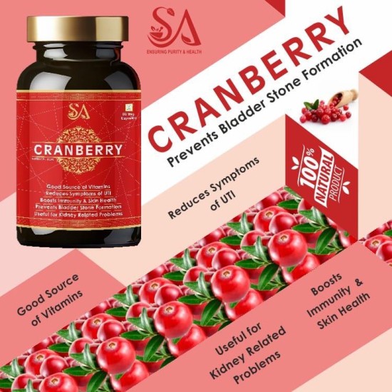 CRANBERRY(Antioxidant Rich Supplement for Kidney Health, Useful for Bladder Infections & UTI, For Men’s And Women’s)