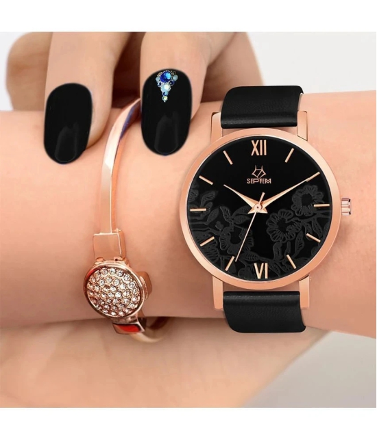 Septem Orange Leather Analog Womens Watch