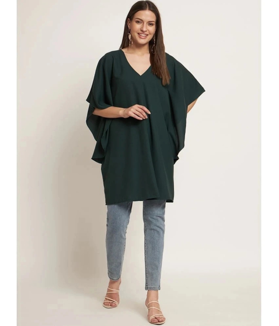 Curvydrobe Crepe Green Beach Dresses - - None