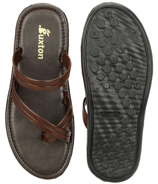 Buxton Brown Mens Thong Flip Flop - None