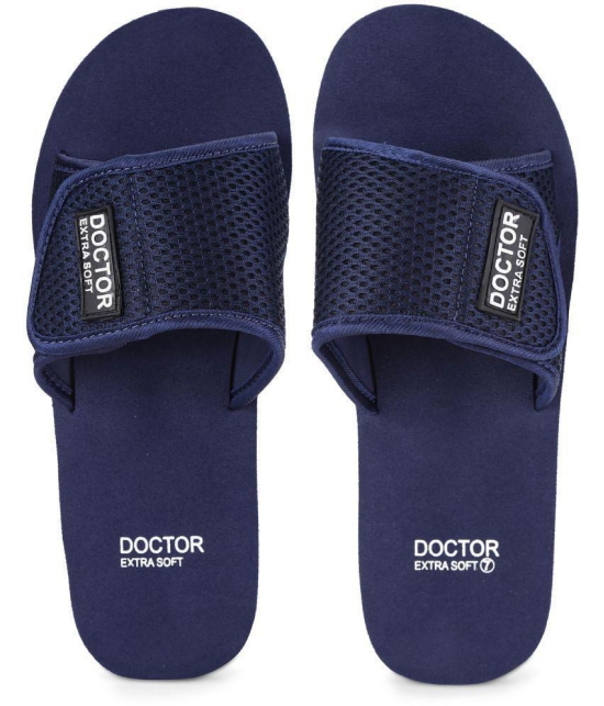 DOCTOR EXTRA SOFT - Navy Mens Slide Flip Flop - 7