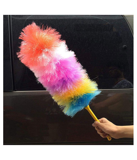 Multipurpose Multicolour Neon Plastic & Microfiber PP Static Duster for Glass, Fan, AC, Car Dashboard/Seat, TV, Fridge,Printer etc