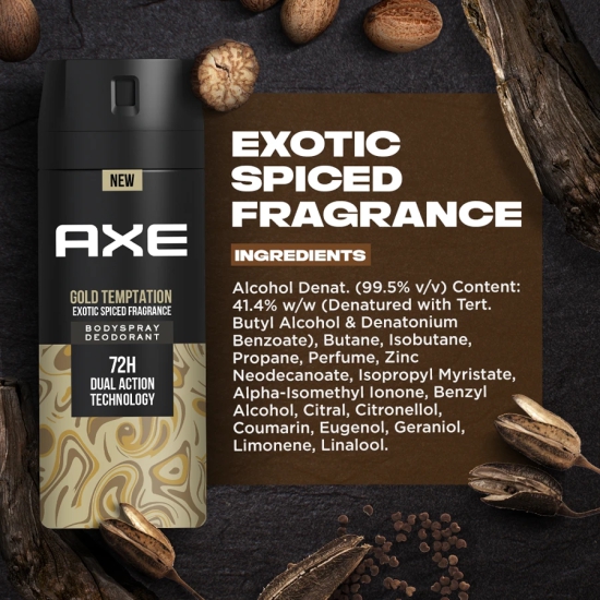 Axe Gold Temptation - Long Lasting Deodorant, Body Spray, For Men, 150 ml