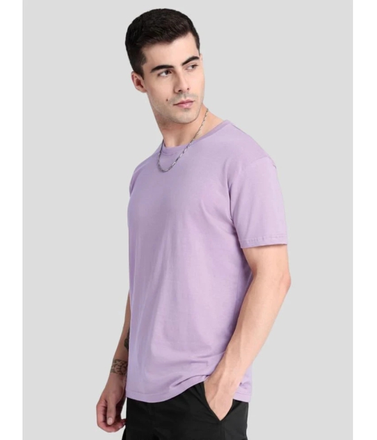 AKTIF Cotton Oversized Fit Printed Half Sleeves Mens T-Shirt - Lavender ( Pack of 1 ) - None