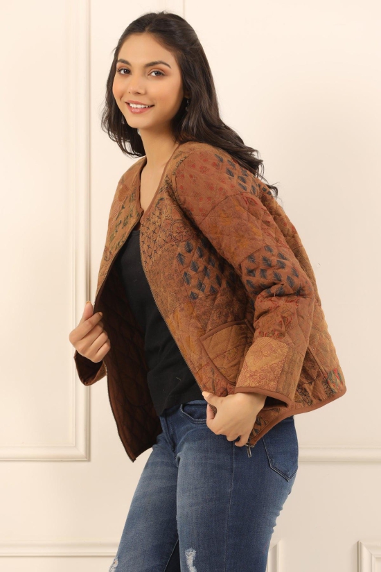 Printed women quilted  jacket-XL