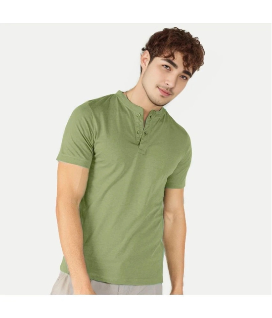 Radprix Cotton Regular Fit Solid Half Sleeves Mens T-Shirt - Green ( Pack of 1 ) - None