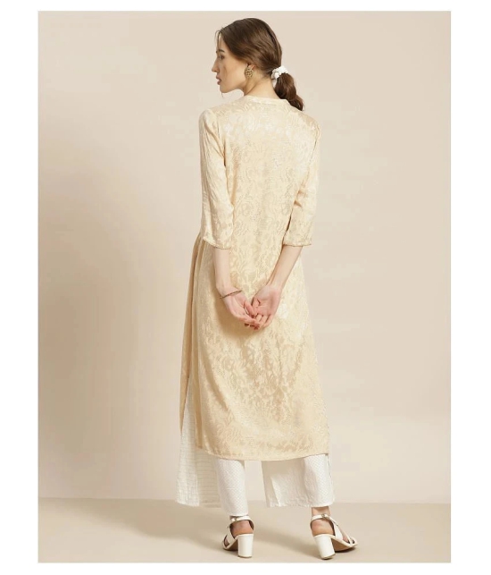 Juniper - Off White Rayon Womens Straight Kurti ( Pack of 1 ) - XXL