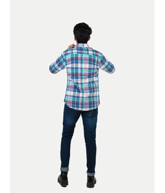 Radprix 100% Cotton Regular Fit Checks Full Sleeves Mens Casual Shirt - Light Blue ( Pack of 1 ) - None