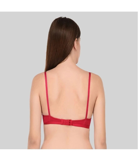 Elina Cotton Non Padded Womens Everyday Bra ( Red ) - 36B