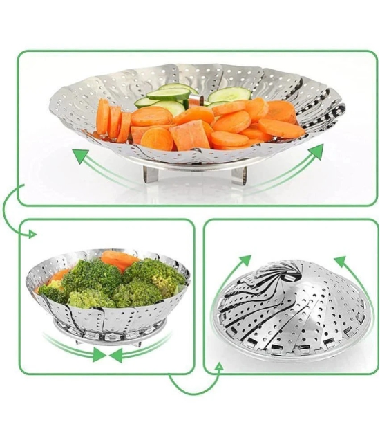 KALPVRUKSH ENTERPRISE Silver Steel Collapsible Strainer ( Pack of 1 ) - Silver