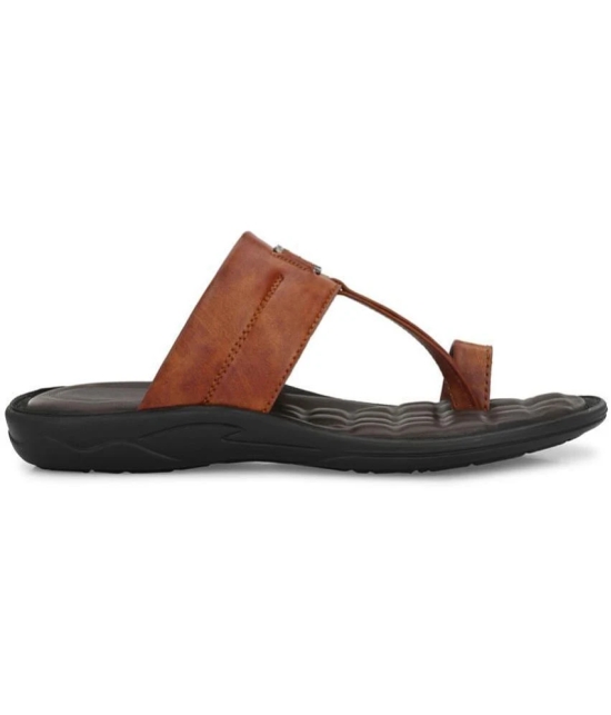 Leeport - Rust Mens Leather Slipper - None