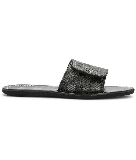 Buxton Black Mens Slide Flip Flop - None