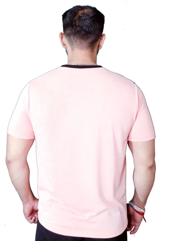 NVA Quality Solid Men's Round Neck Cotton Blend Half Sleeve Pink White Black T-Shirts