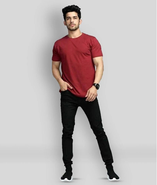 Glito - Maroon Cotton Blend Regular Fit Mens T-Shirt ( Pack of 1 ) - None