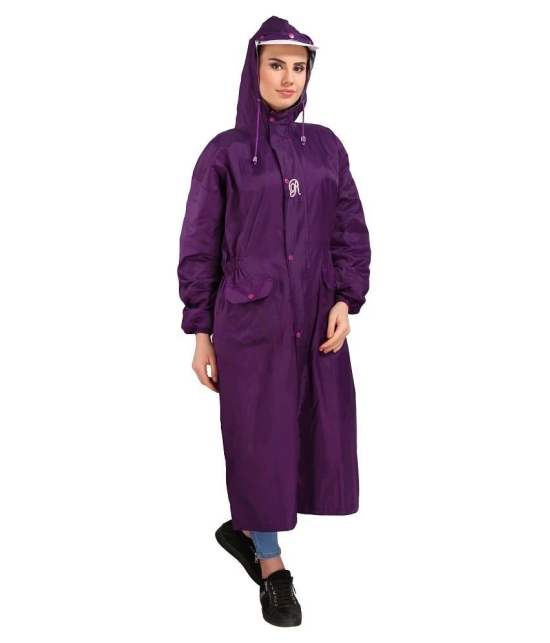 Goodluck Long Raincoat - Purple - Free Size