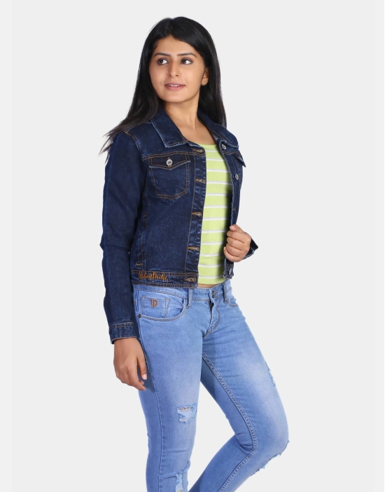 Women mid Blue Solid  Denim Jacket-L