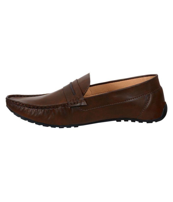 SHOES KINGDOM Brown Loafers - 7